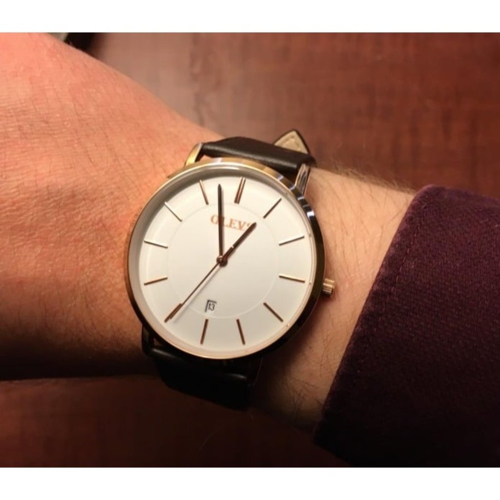 Watches Mens Leather Watch Ultra Thin Watches For Men Minimalist Watch